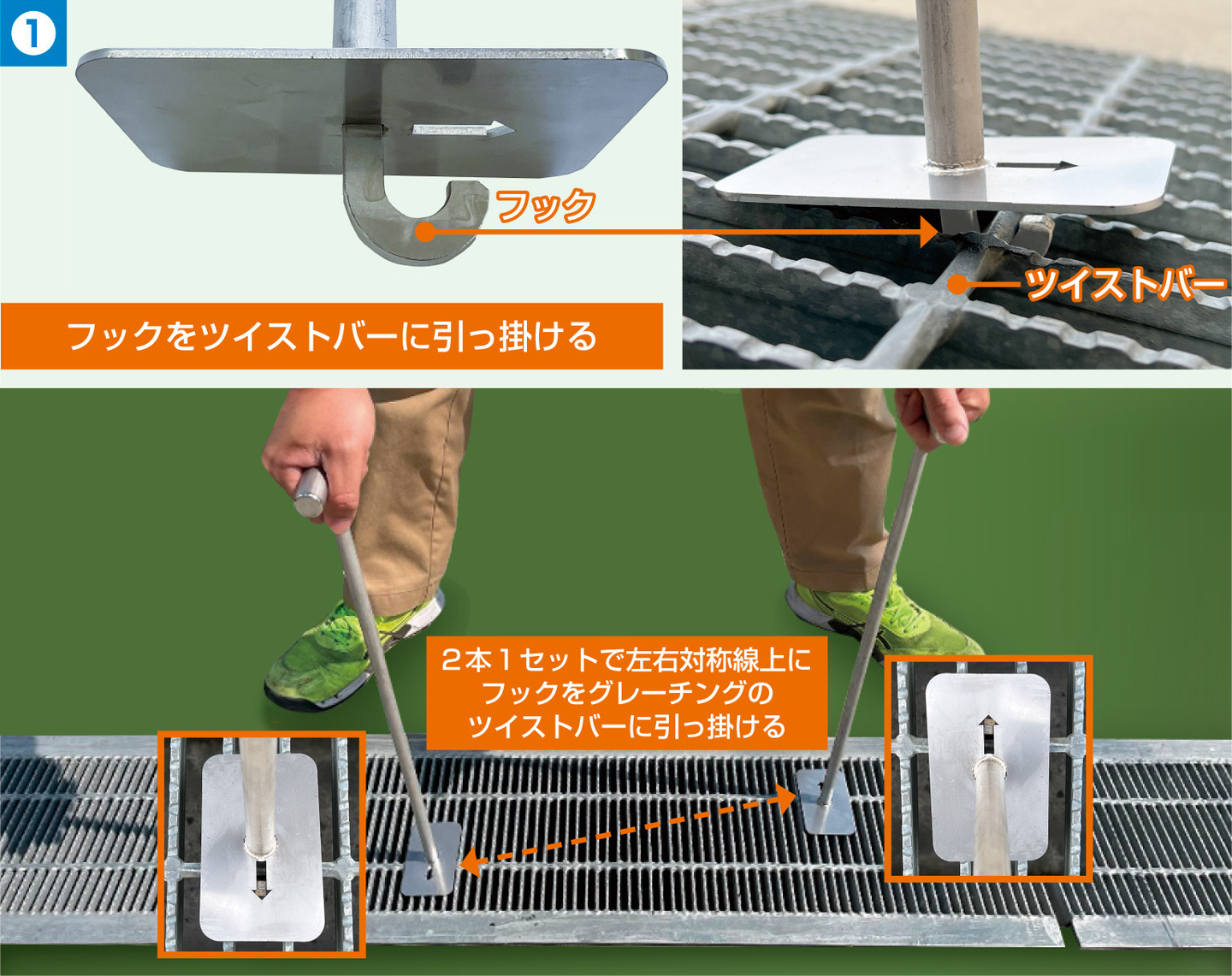 グレーチングイージーリフターの使用方法1